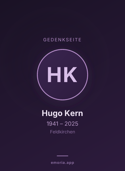 Gedenkportrait von Hugo Kern