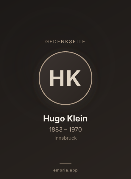 Gedenkportrait von Hugo Klein