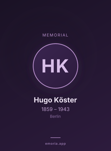 Memorial portrait of Hugo Köster