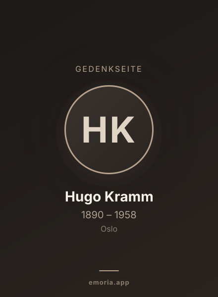 Gedenkportrait von Hugo Kramm