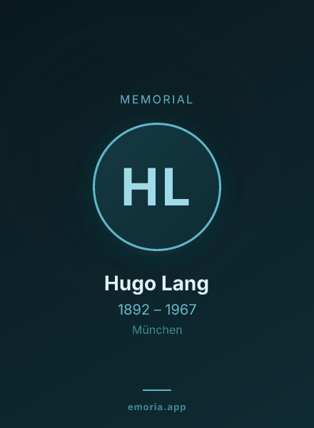 Memorial portrait of Hugo Lang