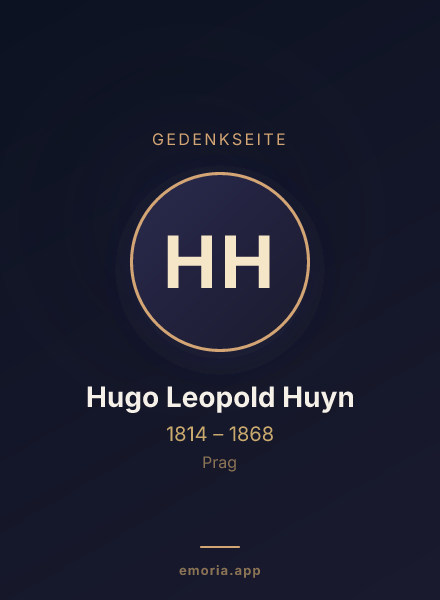 Gedenkportrait von Hugo Leopold Huyn