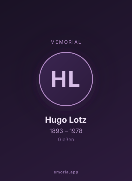 Memorial portrait of Hugo Lotz