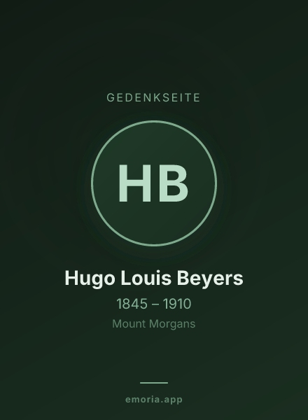 Gedenkportrait von Hugo Louis Beyers