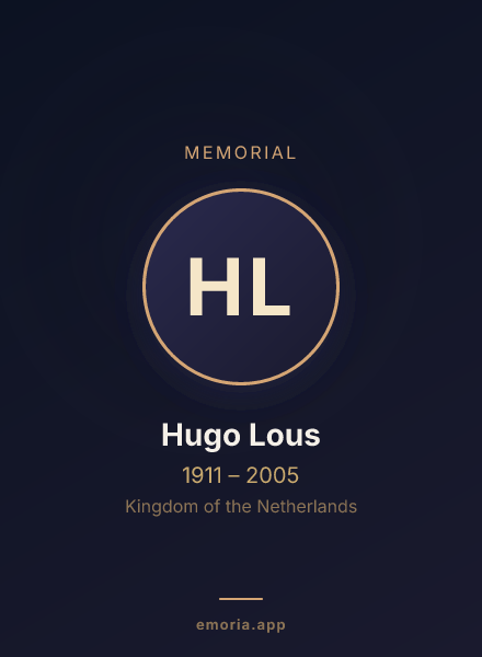 Memorial portrait of Hugo Lous