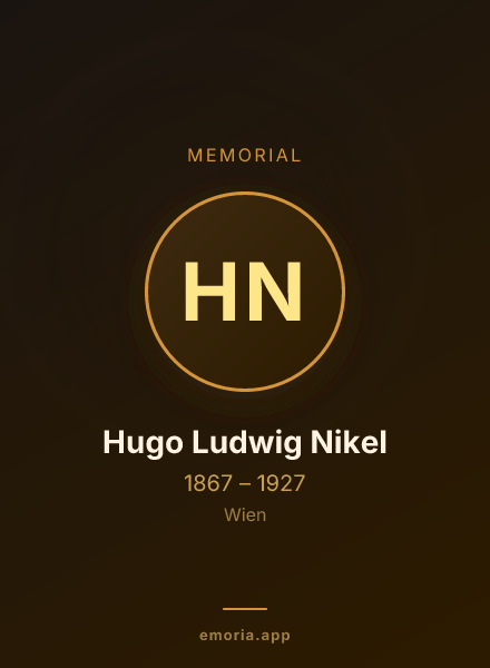 Memorial portrait of Hugo Ludwig Nikel