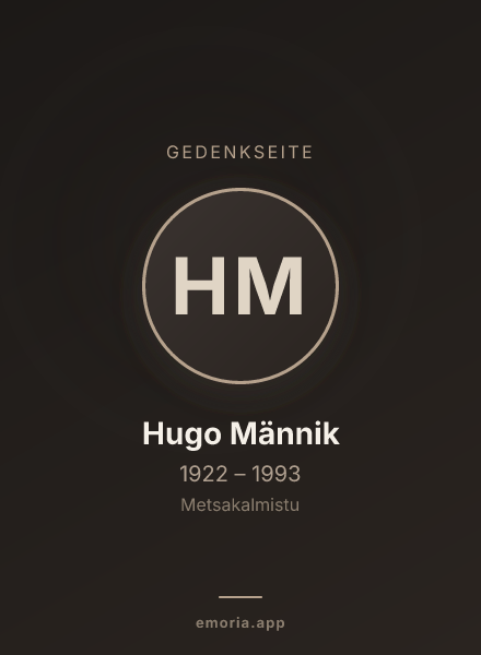 Gedenkportrait von Hugo Männik