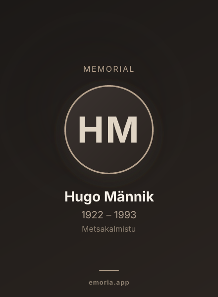 Memorial portrait of Hugo Männik