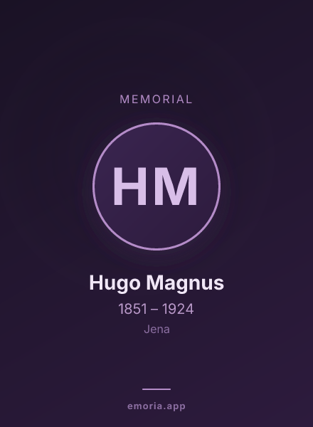 Memorial portrait of Hugo Magnus