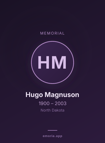 Memorial portrait of Hugo Magnuson