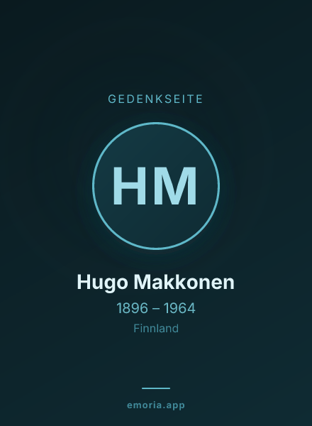 Gedenkportrait von Hugo Makkonen