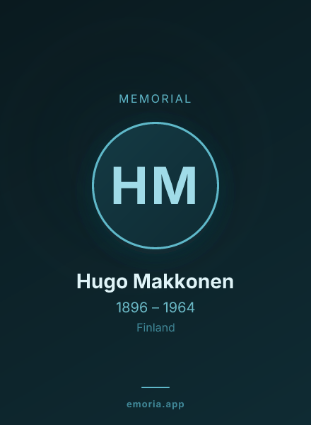 Memorial portrait of Hugo Makkonen