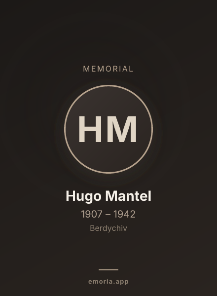 Memorial portrait of Hugo Mantel