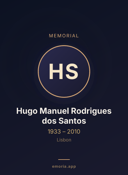 Memorial portrait of Hugo Manuel Rodrigues dos Santos