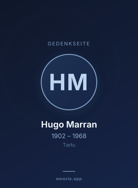 Gedenkportrait von Hugo Marran
