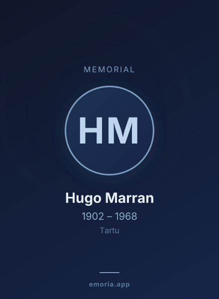 Memorial portrait of Hugo Marran