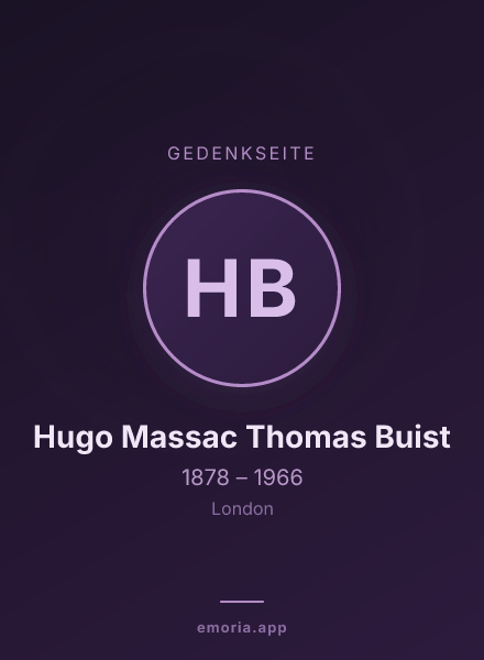 Gedenkportrait von Hugo Massac Thomas Buist