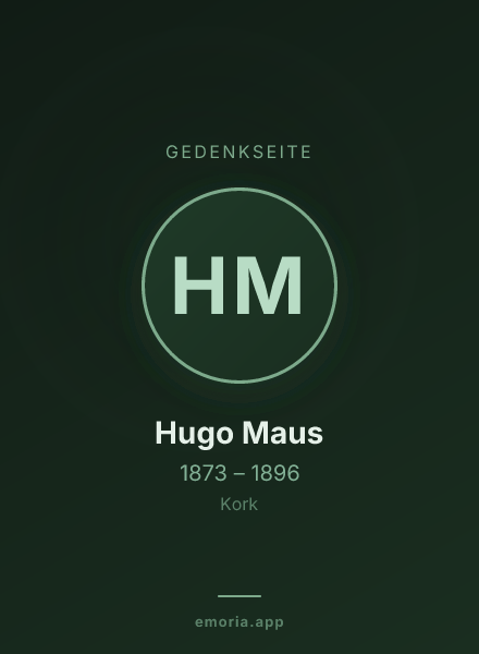 Gedenkportrait von Hugo Maus