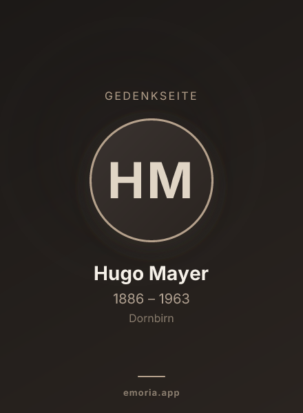 Gedenkportrait von Hugo Mayer