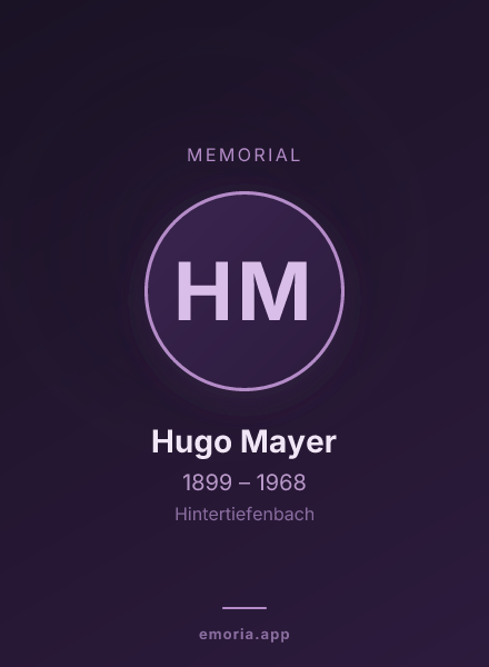 Memorial portrait of Hugo Mayer