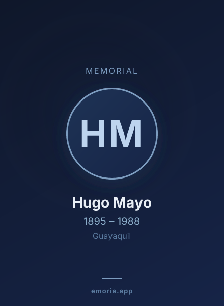 Memorial portrait of Hugo Mayo