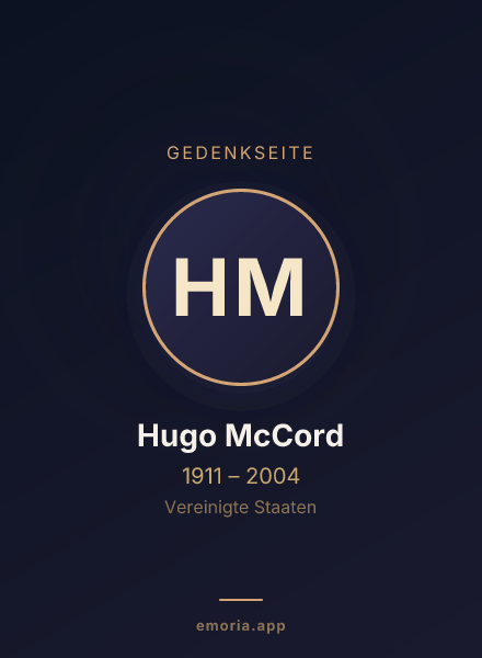 Gedenkportrait von Hugo McCord