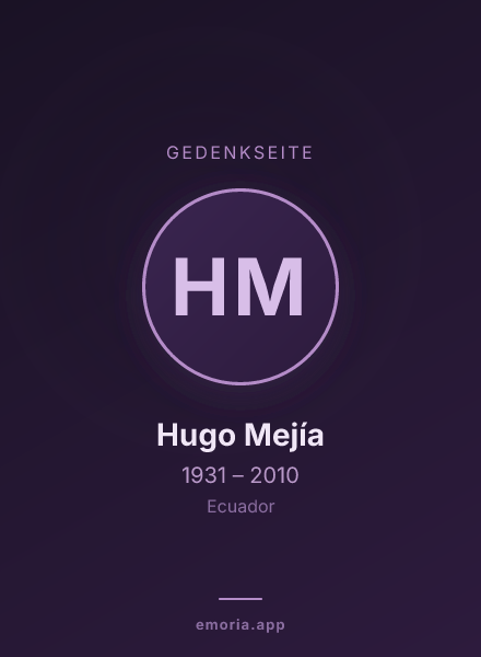 Gedenkportrait von Hugo Mejía