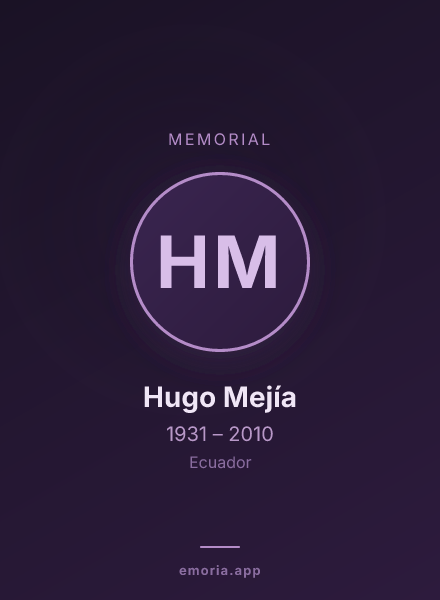 Memorial portrait of Hugo Mejía