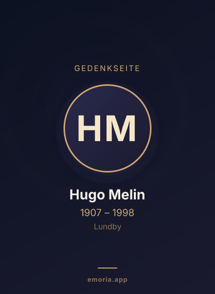 Gedenkportrait von Hugo Melin