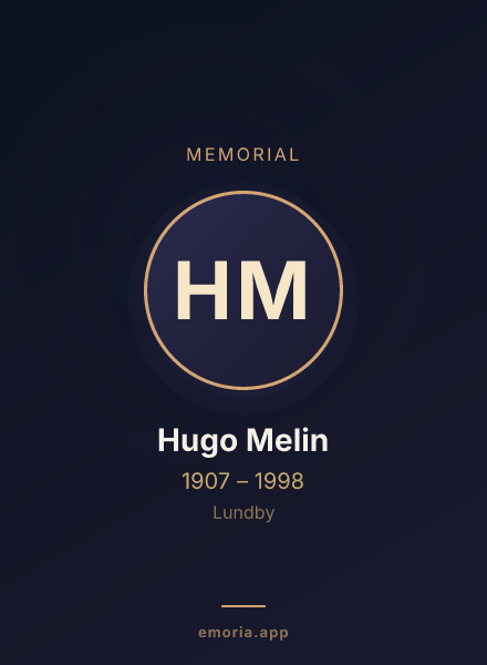 Memorial portrait of Hugo Melin
