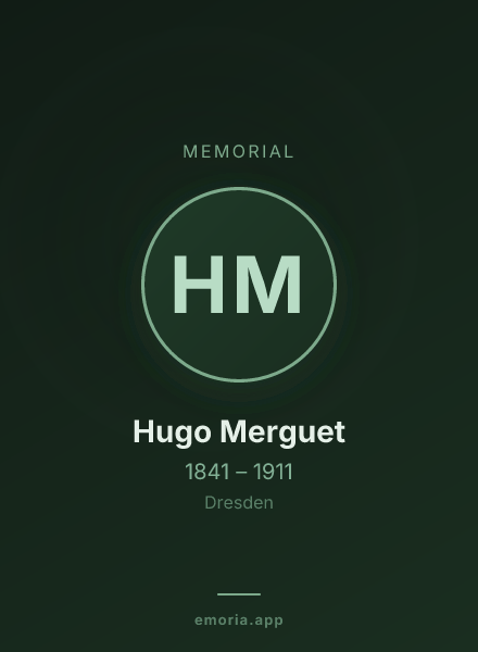 Memorial portrait of Hugo Merguet