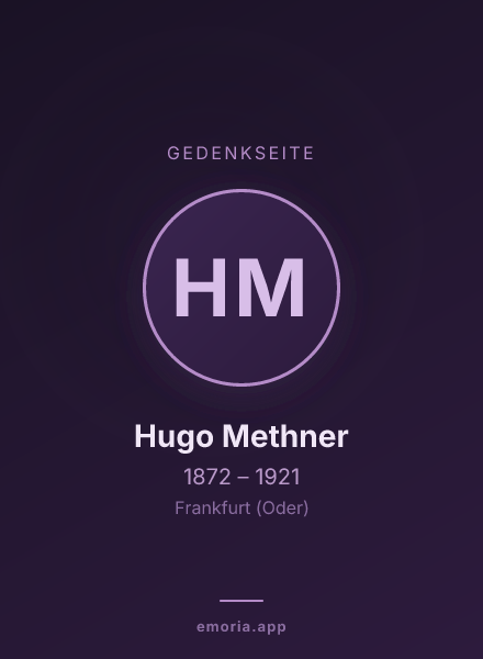 Gedenkportrait von Hugo Methner