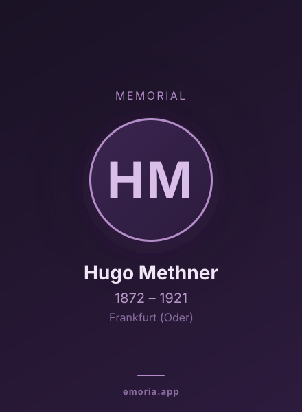 Memorial portrait of Hugo Methner