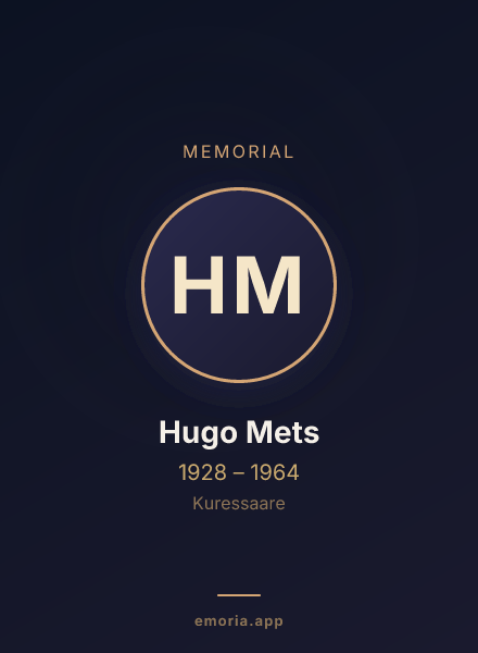 Memorial portrait of Hugo Mets