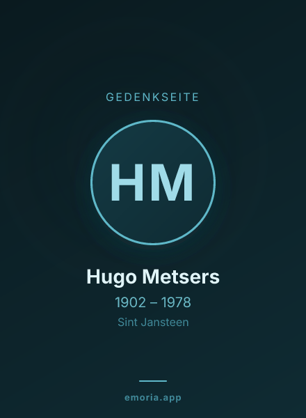 Gedenkportrait von Hugo Metsers