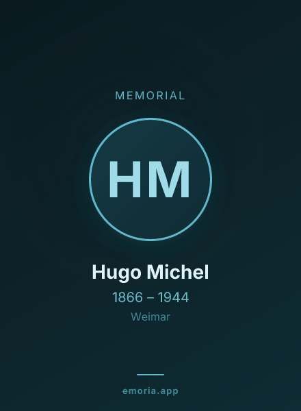 Memorial portrait of Hugo Michel