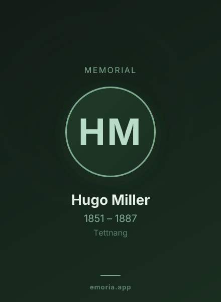 Memorial portrait of Hugo Miller