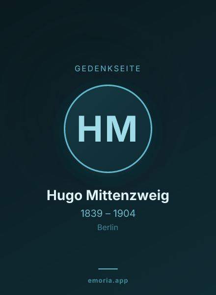 Gedenkportrait von Hugo Mittenzweig