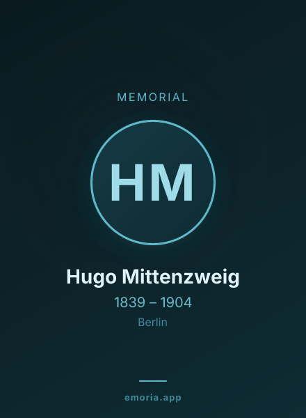 Memorial portrait of Hugo Mittenzweig