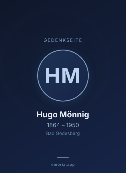 Gedenkportrait von Hugo Mönnig