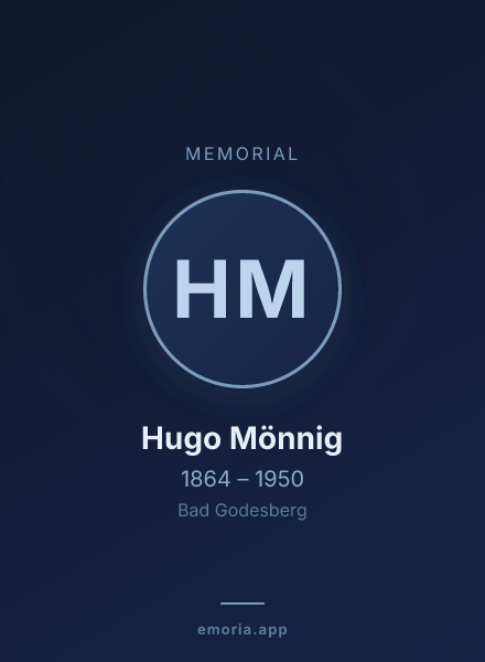 Memorial portrait of Hugo Mönnig