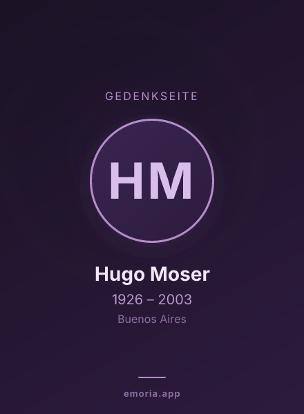 Gedenkportrait von Hugo Moser