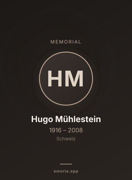 Memorial portrait of Hugo Mühlestein