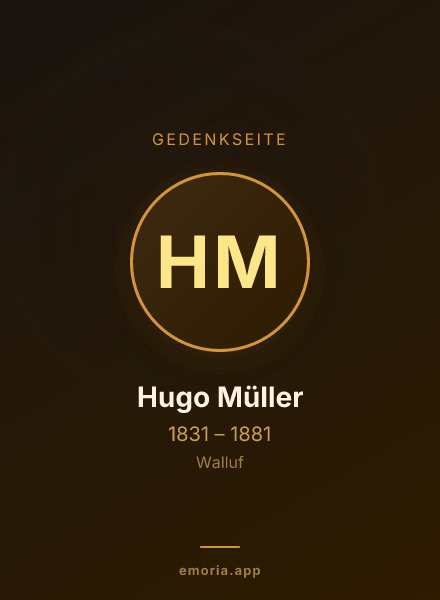 Gedenkportrait von Hugo Müller