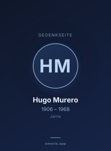 Gedenkportrait von Hugo Murero