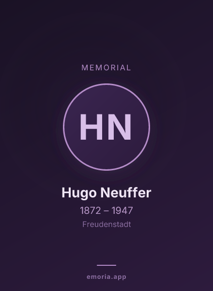 Memorial portrait of Hugo Neuffer