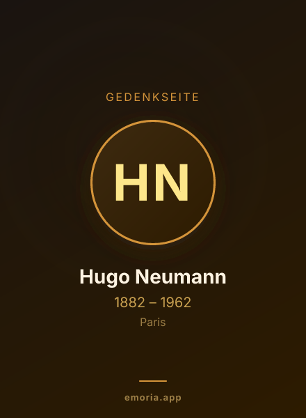 Gedenkportrait von Hugo Neumann
