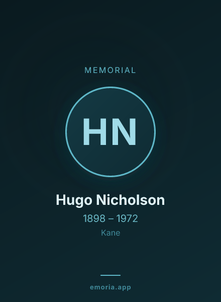Memorial portrait of Hugo Nicholson