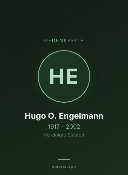 Gedenkportrait von Hugo O. Engelmann