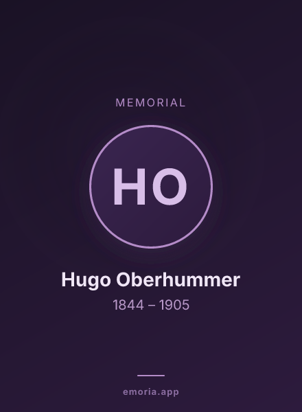 Memorial portrait of Hugo Oberhummer